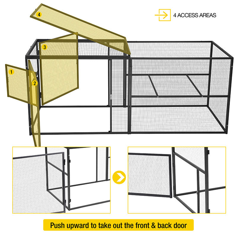 Aivituvin-AIR29-Y Metal Chicken Coop Extension Run ,Combine with AIR27 AIR31 AIR32-D (Inner Space 14.36ft²)
