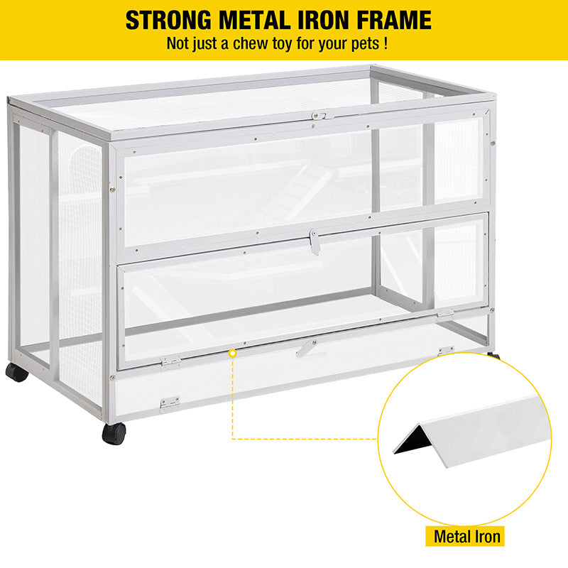 Aivituvin-AIR26 Hamster Cage | Guinea Pig Cage with Iron Frame (Inner Space 11ft²)