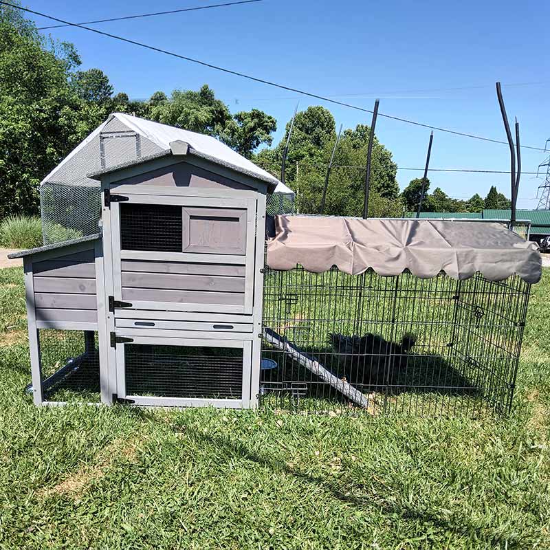 MEDEHOO Chicken Coop Mobile with Wheels Waterproof Outdoor Hen House Poultry Cage Back Yard Chicken Coops with Run
