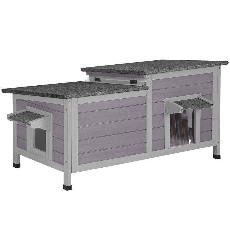 Feral Cat Shelter | Two-Room Outdoor Cat House for Rescued Cats