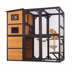 Aivituvin AIR54 Outdoor Cat Enclosure, 76.8-Inch Catio with Climbing Annex