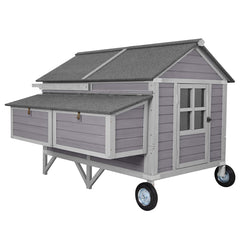 Aivituvin Wooden Chicken Tractor AIR97, Extra-Large Chicken Coop for 8-10 Chickens