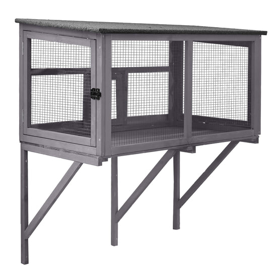 MEDEHOO AIR7016 Catio Outdoor Cat Enclosure, Cat Window Box for 1-2 Cats with Weatherproof Asphalt Roof & Lockable Door, Expendable Secure Window Perch House for Large Outdoor Cats
