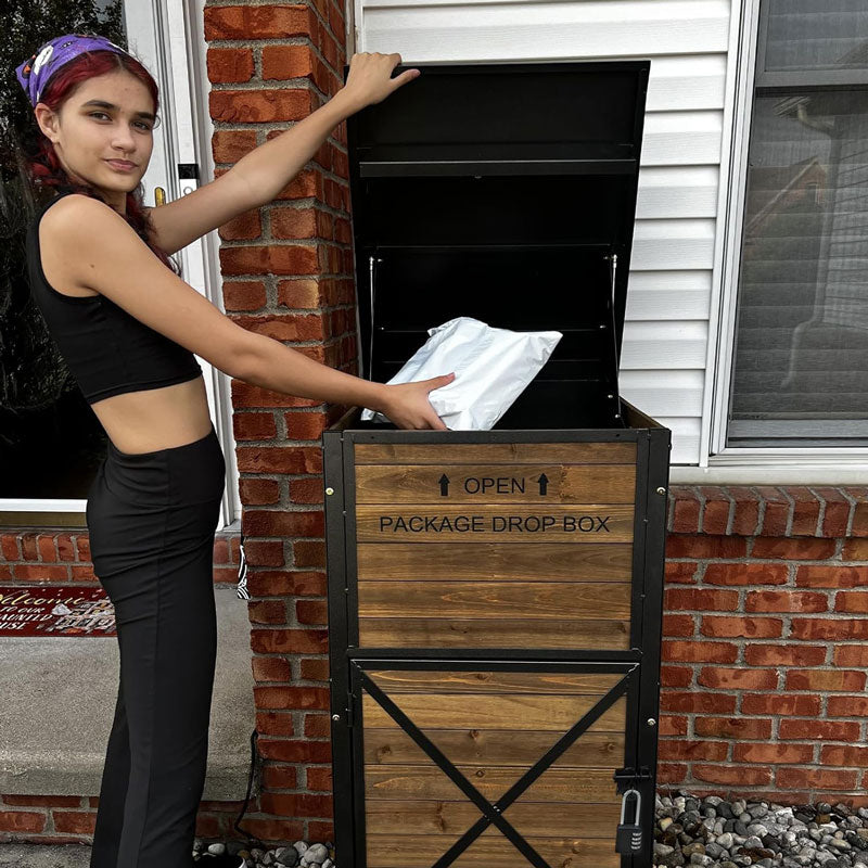 Aivituvin-AIR7011 Aivituvin Secure Fir Wood Package Delivery Box| Anti-Theft Parcel Drop Boxes