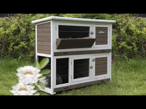 Aivituvin-AIR006-B Wooden Small Animal House for Guinea Pig,Ferret,Chinchilla