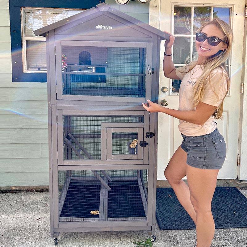 WOODEN BIRD CAGE