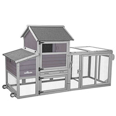 Aivituvin Chicken Tractor AIR27, Wooden Chicken House for 2-4 Hens, 23.03ft²