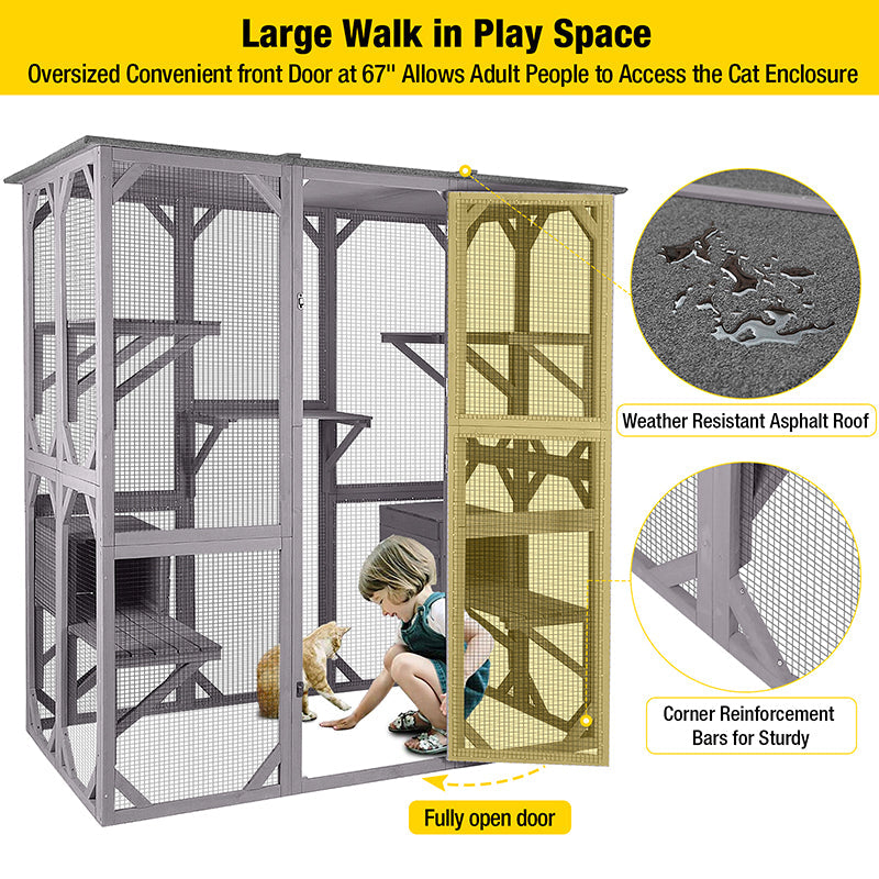 MEDEHOO-AIR37 Walk-in Extra Large Outdoor Cat Enclosure