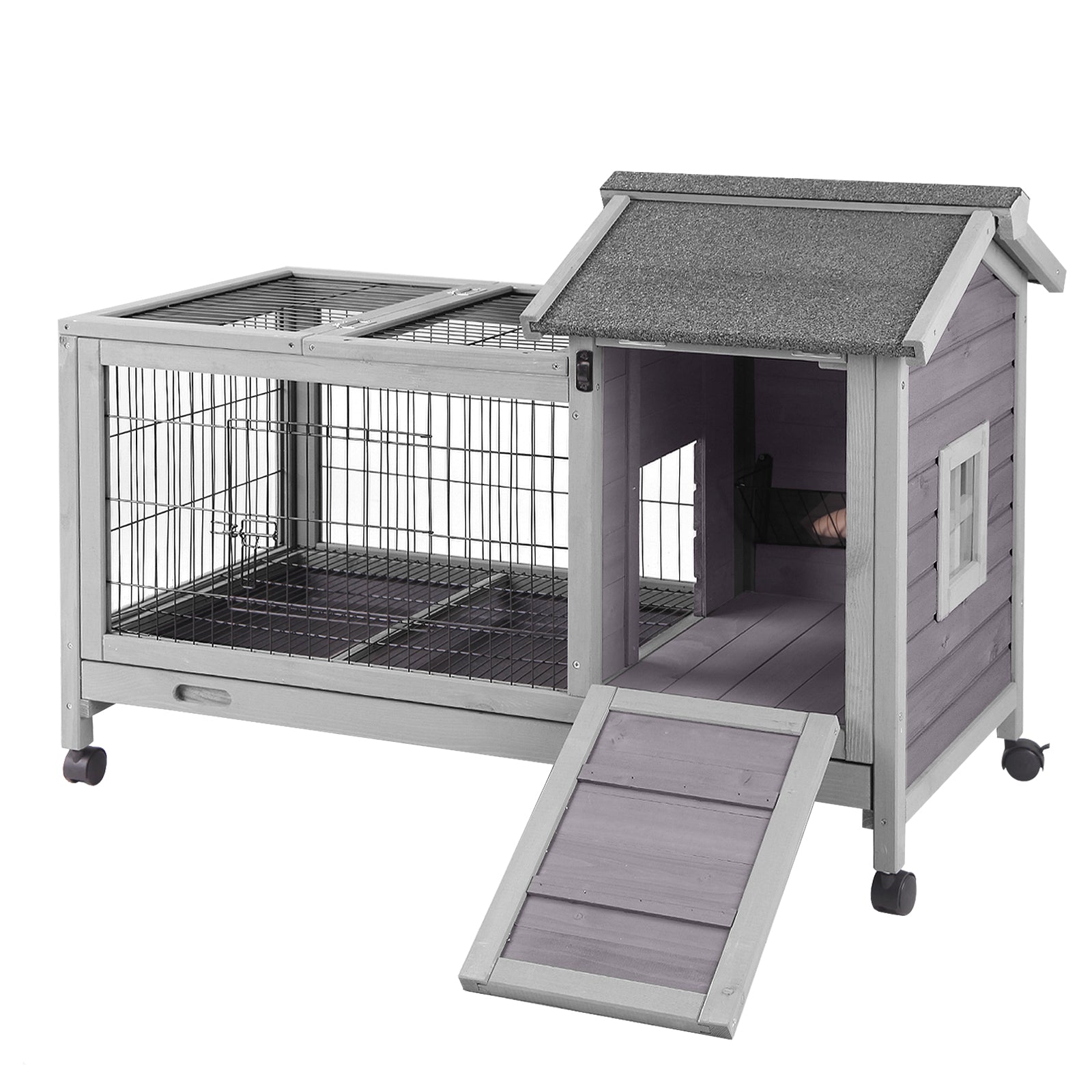 Aivituvin Bunny Cage Wooden Rabbit Hutch