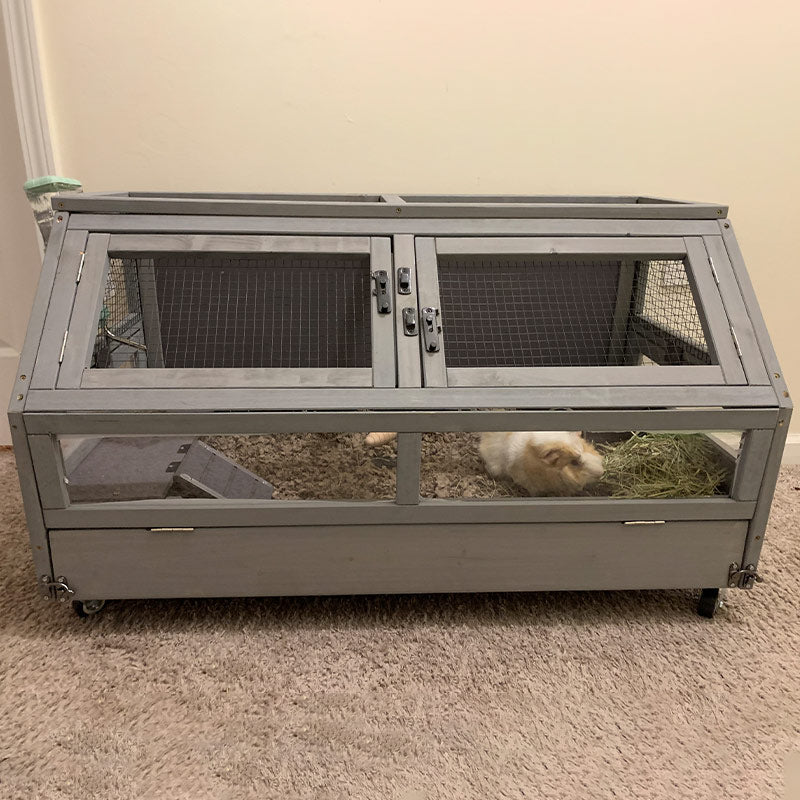 Aivituvin-AIR62 Large Guinea Pig Cages| Wooden Guinea Pig Habitat
