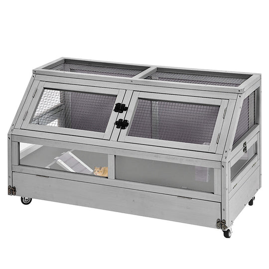 Morgete Wooden Hamster Cage for Guinea Pig, Chinchilla, Rat, Small Animal, 5.4 Square FT