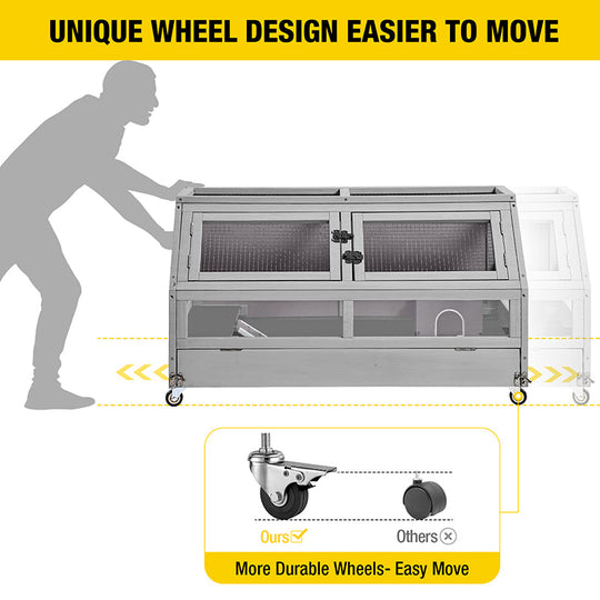 Morgete Wooden Hamster Cage for Guinea Pig, Chinchilla, Rat, Small Animal, 5.4 Square FT