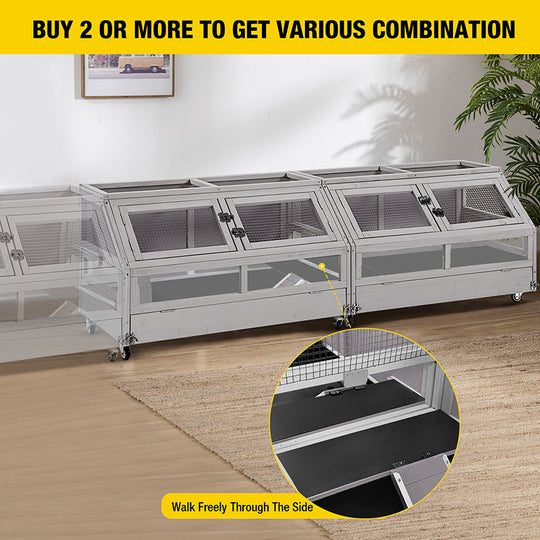 Morgete Wooden Hamster Cage for Guinea Pig, Chinchilla, Rat, Small Animal, 5.4 Square FT