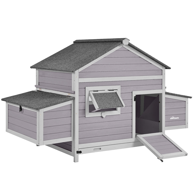 Aivituvin Automatic Chicken Coop Door, Solar Powered Auto Chicken Door, Gray