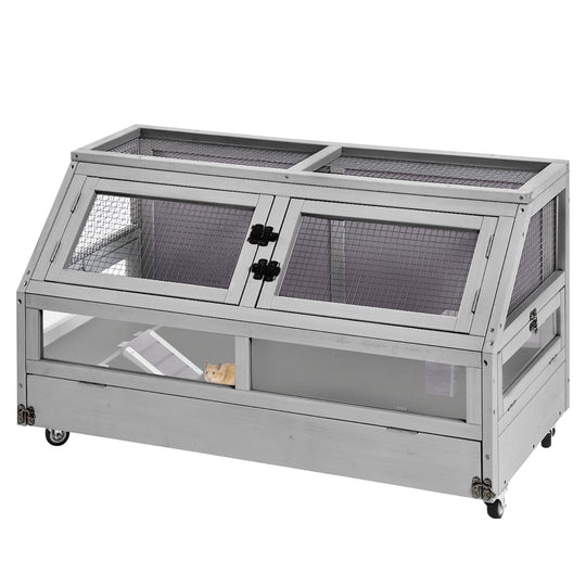 MEDEHOO Guinea Pig Cage with Trays Anti-Chewing Hamster House Indoor Small Animal Cages