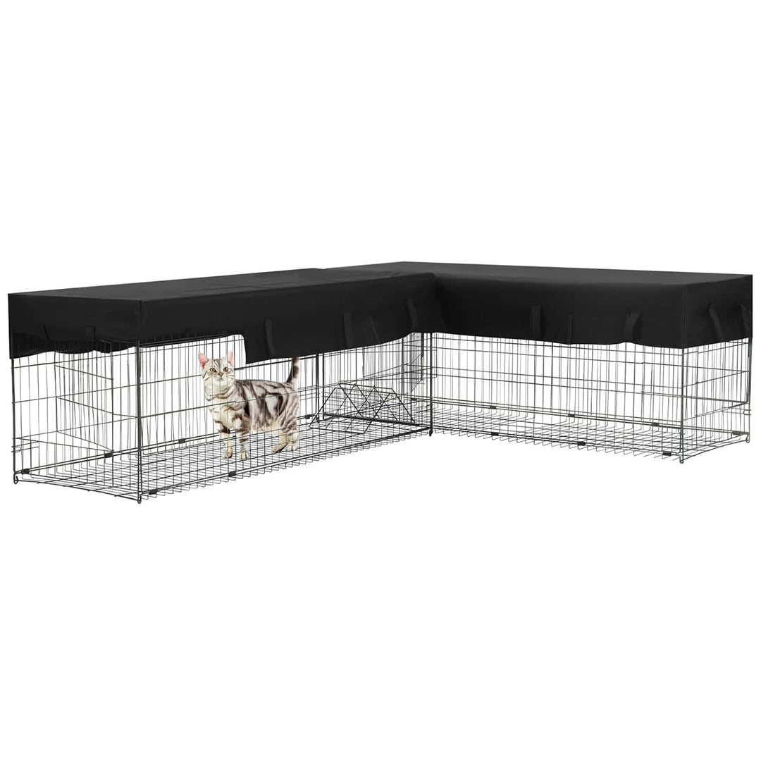 MEDEHOO Cat Tunnel with Rust-Proof Coating Frame, Stable Cat Tube Toys with Waterproof Fabric Cover, Multi-Exit Cat Enclosure for Indoor &amp; Outdoor Cats
