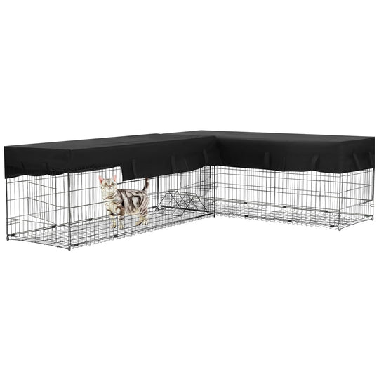 MEDEHOO Cat Tunnel with Rust-Proof Coating Frame, Stable Cat Tube Toys with Waterproof Fabric Cover, Multi-Exit Cat Enclosure for Indoor &amp; Outdoor Cats