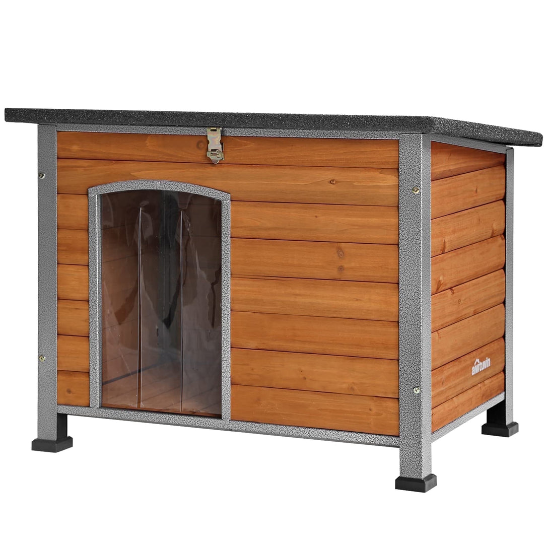 MEDEHOO Wooden Dog House Anti-chewing Kennels for Outdoor &amp; Indoor, Browm, Medium
