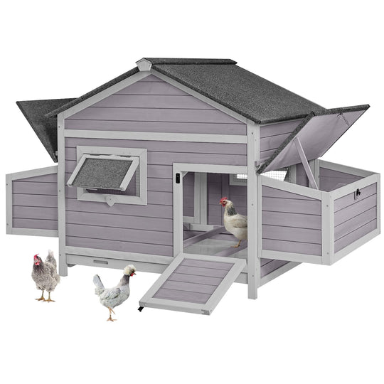 BUTINGLALE Chicken Coop Outdoor Expandable Hen House Poultry Cage with Two Nesting Box,Leakproof Pull-on Tray AIR59-00J