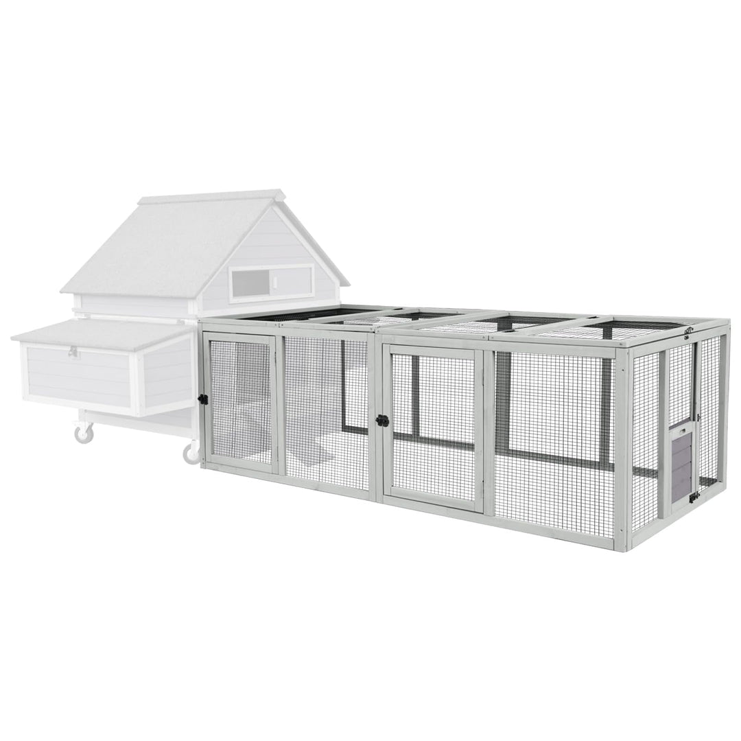 MEDEHOO 79"L Chicken Run, Large Chicken Coop Extension with 5 Doors, Chicken Pen Pet Playpen 20.73 ft² MED60-66-WM