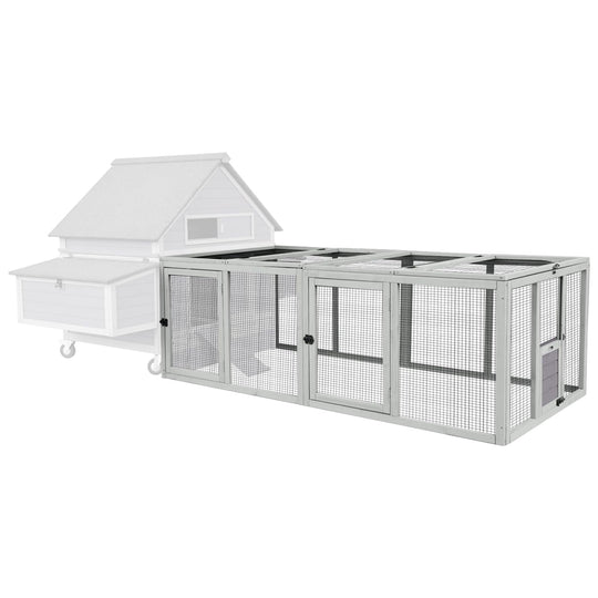 MEDEHOO 79"L Chicken Run, Large Chicken Coop Extension with 5 Doors, Chicken Pen Pet Playpen 20.73 ft² MED60-66-WM