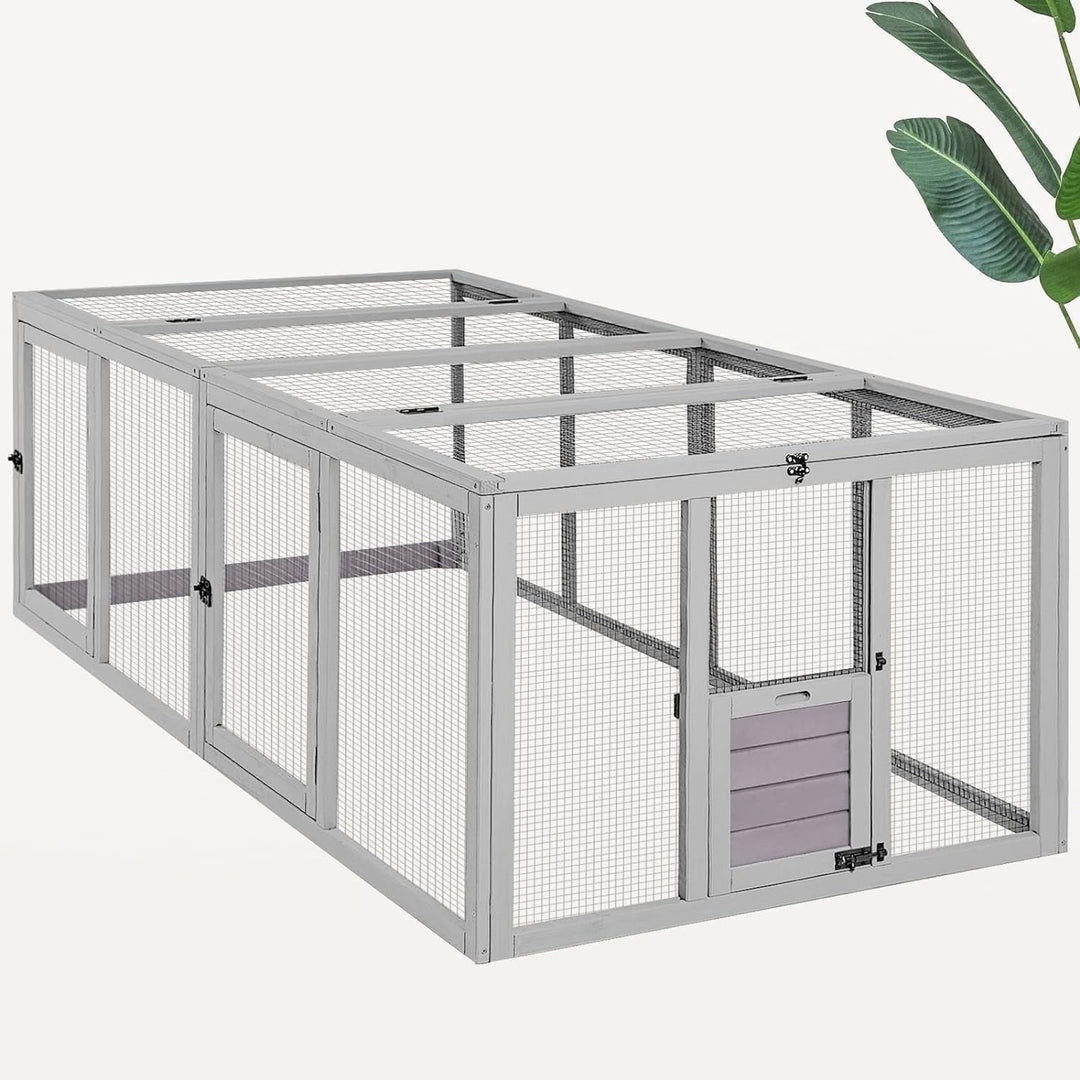 MEDEHOO Large Chicken Coop Run Extension-Durable Chicken Enclosure for Chicks, Ducks, Rabbits(20.73 Ft²) AIR60-WM2-67