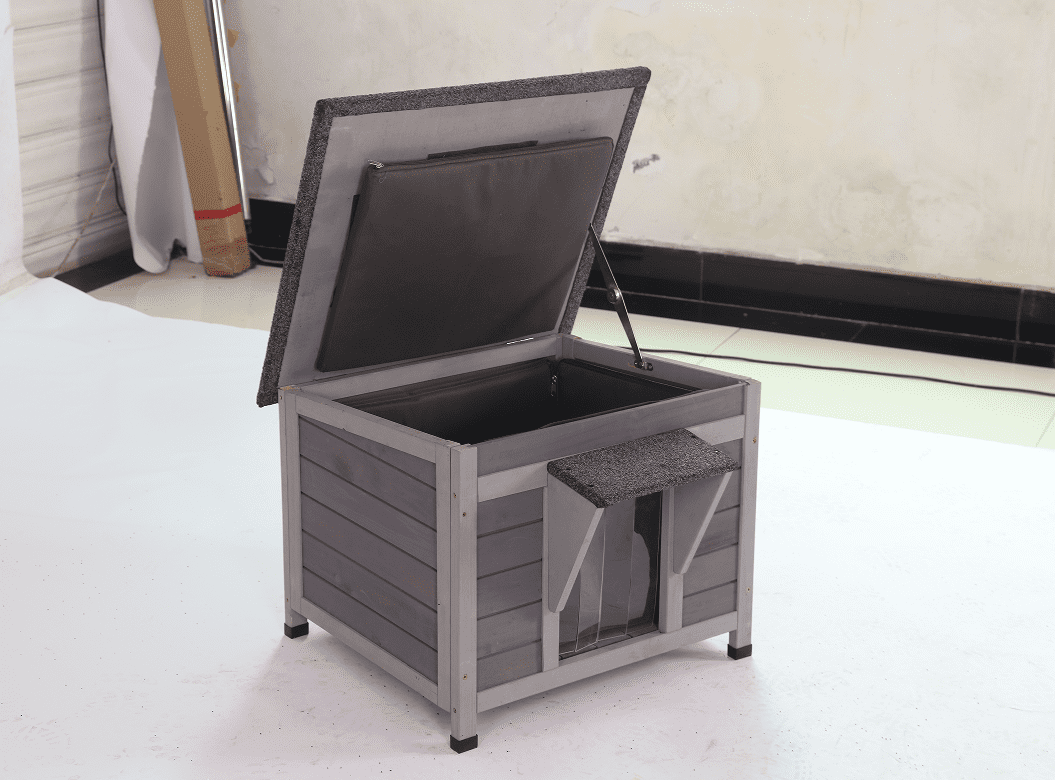 MEDEHOO Cat House for Outdoor Cats Insulated Feral Kitty Shelter with Warm Liner for Winter Elevated Base &amp; Openable Roof for Stray/Feral Cats