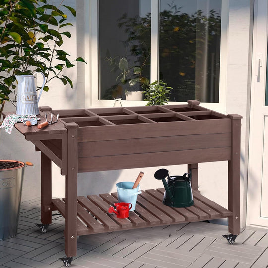 MEDEHOO Raised Garden Bed Elevated Wood Planter Box Stand Outdoor Garden Kit GUT02-WM