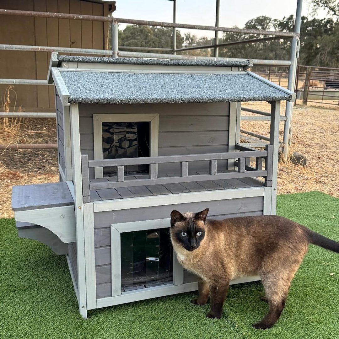 MEDEHOO Cat House Outdoor Kitty Shelter Waterpfoor for Winter, Indoor &amp; Outdoor Use