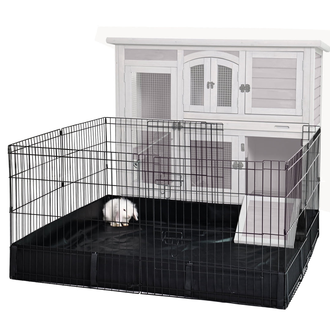 MEDEHOO Pet Playpen Rabbit Hutch Bunny Cage Extension, Indoor Small Animal Playpen Enclosure, Waterproof