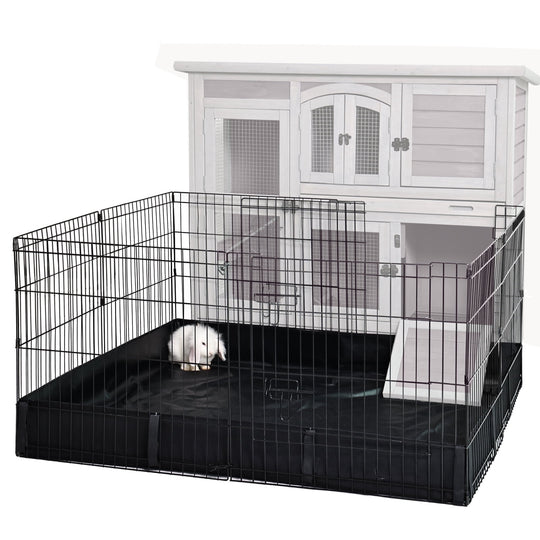MEDEHOO Pet Playpen Rabbit Hutch Bunny Cage Extension, Indoor Small Animal Playpen Enclosure, Waterproof