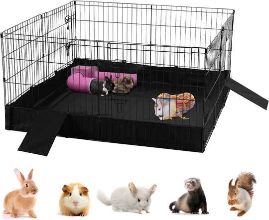 MEDEHOO Pet Playpen for Small Animal, Rabbit Playpen with Waterproof Liner for Indoor &amp; Outdoor Use (Playpen Only)