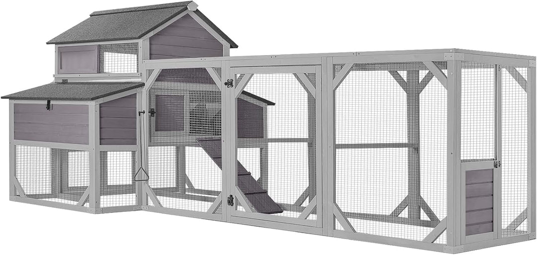 MEDEHOO Chicken Coop Extra Large Chicken House Outdoor Poultry Cage for 8-10 Chickens