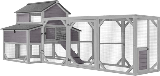 MEDEHOO Chicken Coop Extra Large Chicken House Outdoor Poultry Cage for 8-10 Chickens