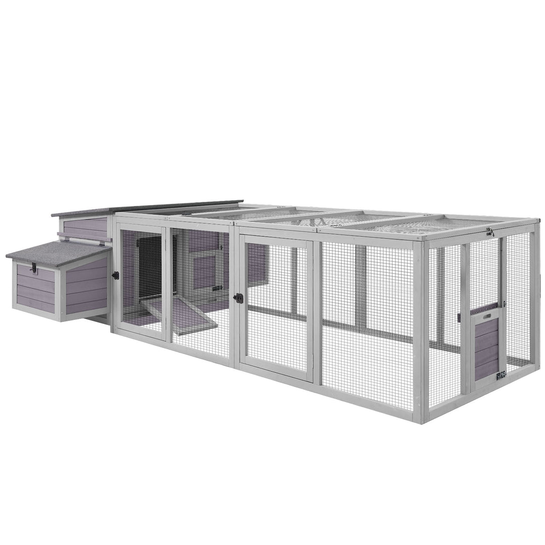 MEDEHOO Wooden Chicken Coop with Run, Large Hen House for 4-6 chickens AIR45-WM-2