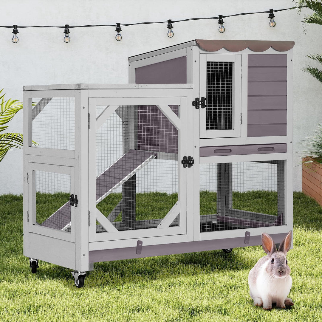 AIR7013-C/L-SF  2-Story Rabbit Hutch with Wheels
