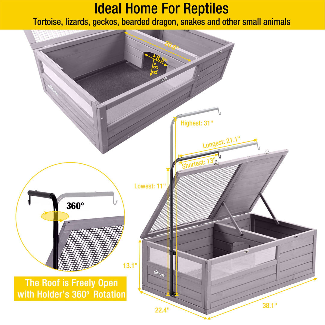 MEDEHOO Tortoise House Habitat Enclosure Turtle Cage for Small Animals