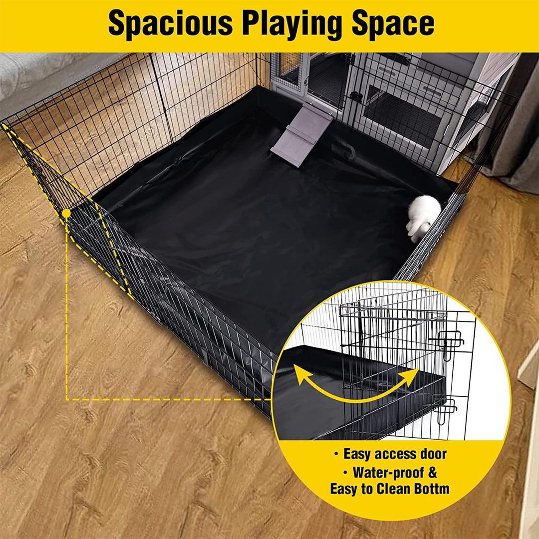 MEDEHOO Pet Playpen, Small Animal Playpen for Rabbits Hamsters Guinea Pigs Cage Exercise Pen and Enclosure Waterproof