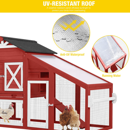 MEDEHOO Chicken Coop Mobile Hen House with Nesting Box with Wheel for 2-4 Chickens