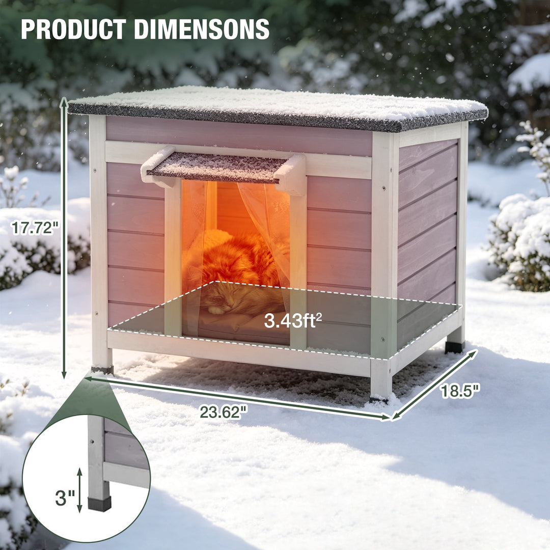 MEDEHOO Outdoor Cat House with Insulated Liner Weatherproof Feral Cat Shelter for Winter