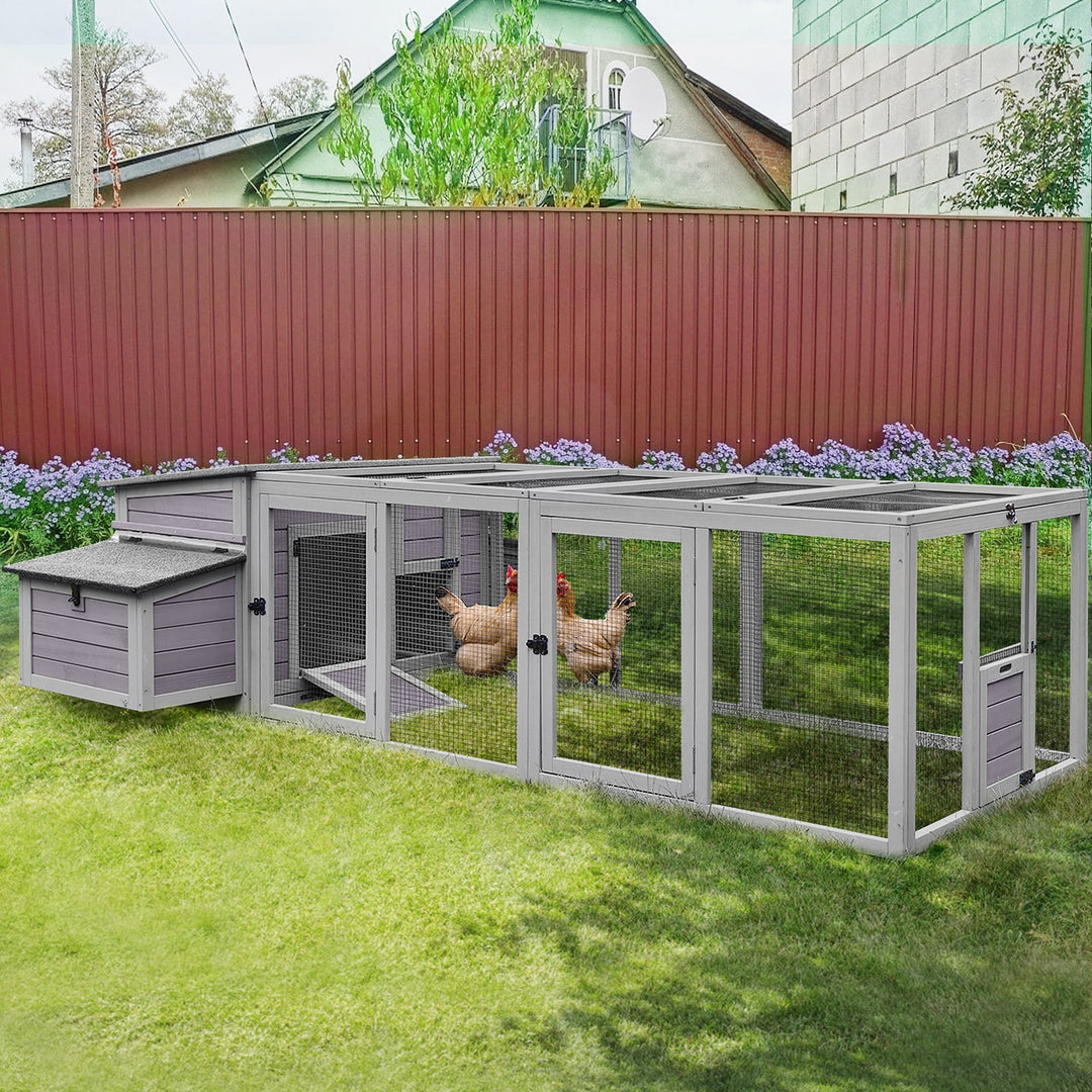 MEDEHOO Wooden Chicken Coop with Run, Large Hen House for 4-6 chickens AIR45-WM-2