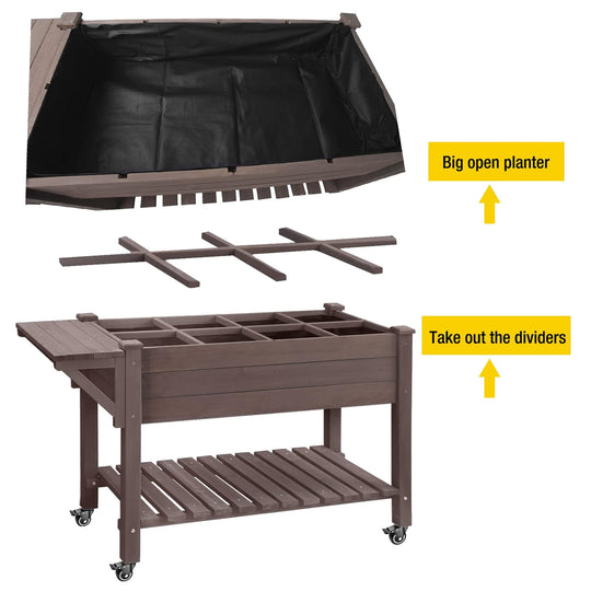 MEDEHOO Raised Garden Bed Elevated Wood Planter Box Stand Outdoor Garden Kit GUT02-WM