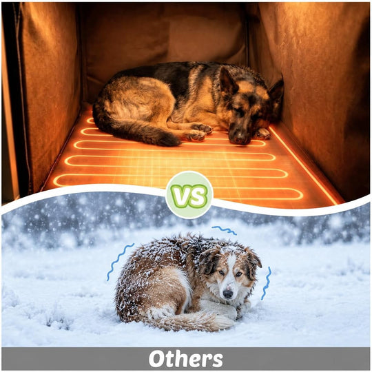 MEDEHOO Extra Large XXL Heated Dog House Insulated Dog Kennel with Safe Heating Pad, Chew-Proof Metal Frame, 6-Sided Thermal Liner for Large Dog Breeds, Dark Brown AIR7024L-CG-HP-G2-CC