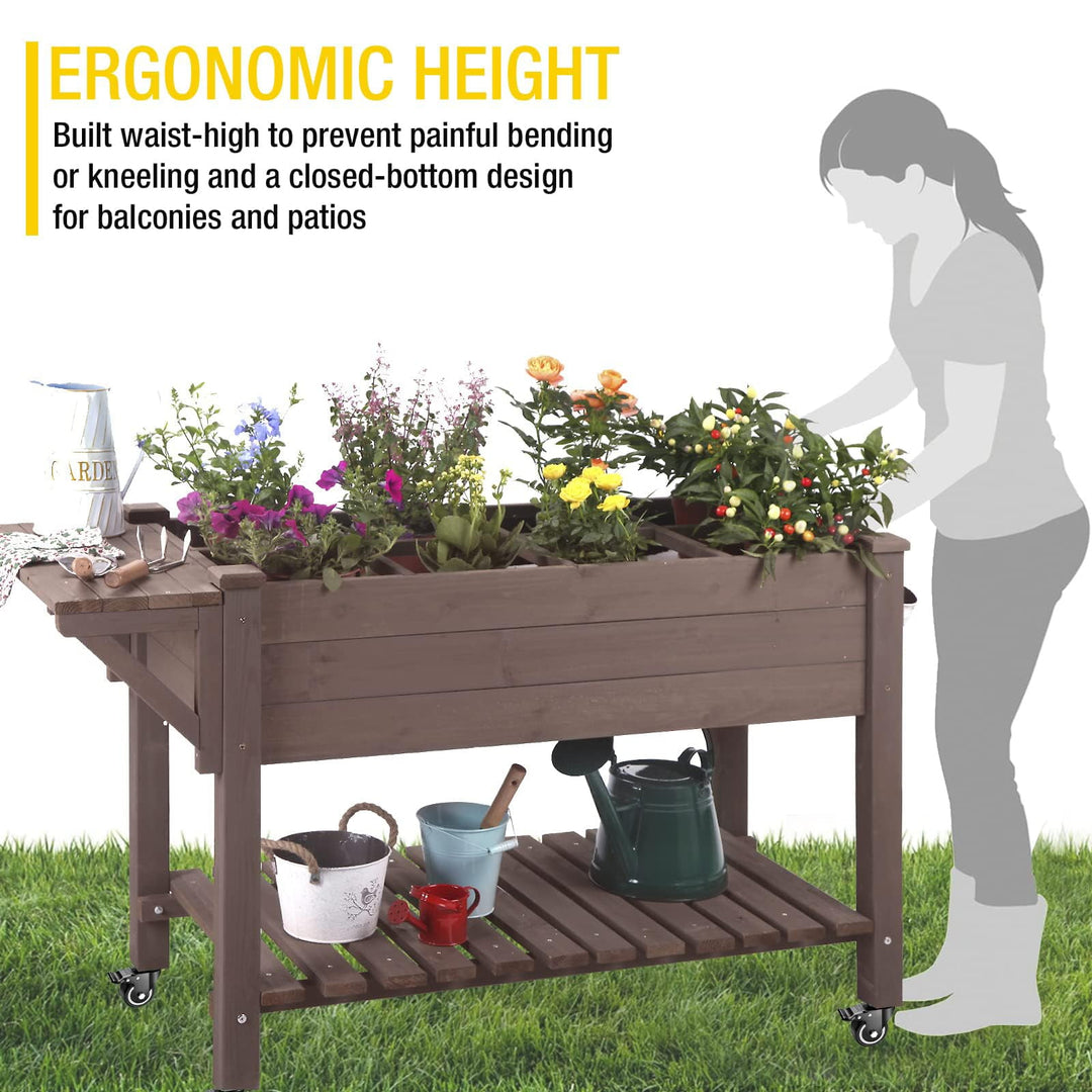 MEDEHOO Raised Garden Bed Elevated Wood Planter Box Stand Outdoor Garden Kit GUT02-WM