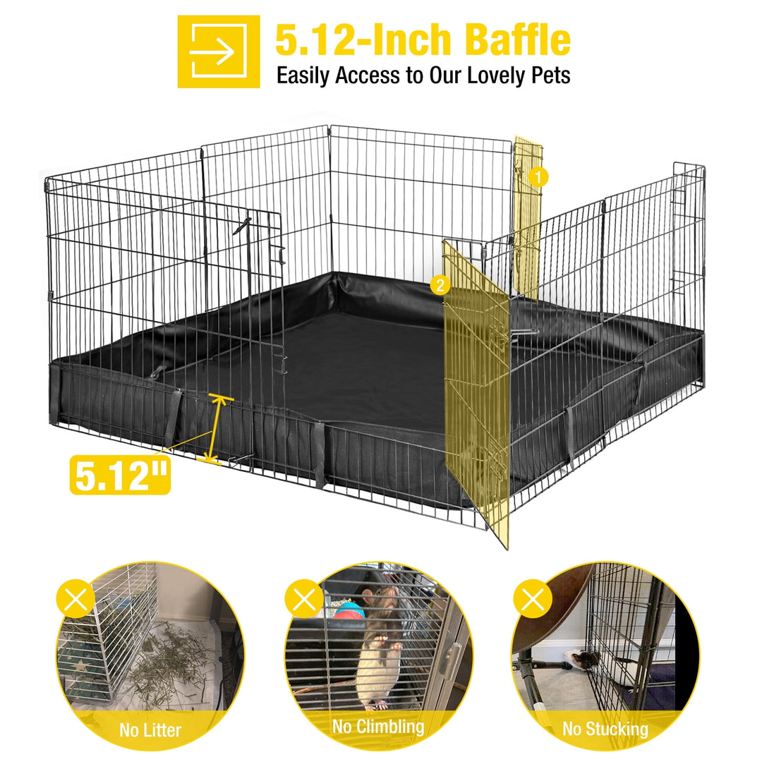 MEDEHOO Pet Playpen Rabbit Hutch Bunny Cage Extension, Indoor Small Animal Playpen Enclosure, Waterproof