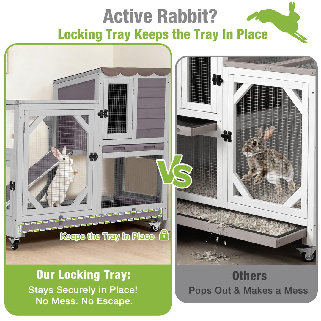 AIR7013-C/L-SF  2-Story Rabbit Hutch with Wheels