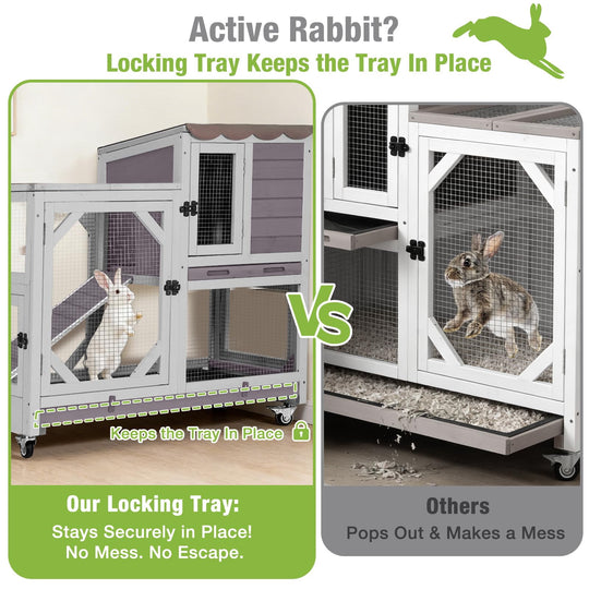 AIR7013-C/L-SF  2-Story Rabbit Hutch with Wheels