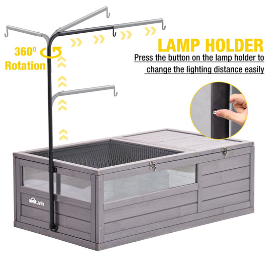 MEDEHOO Tortoise House Habitat Enclosure Turtle Cage for Small Animals