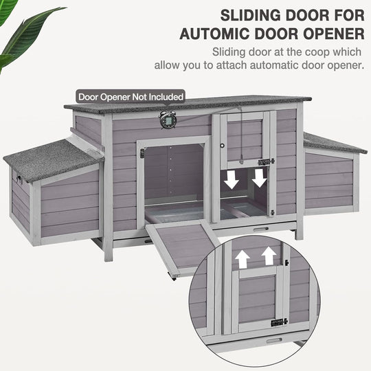 MEDEHOO Chicken Coop Large Expandable Chicken House for Outdoor with Two Nesting Box, Leakproof Pull-on Tray and UV-Resistant Roof Panel AIR69-Q-WM