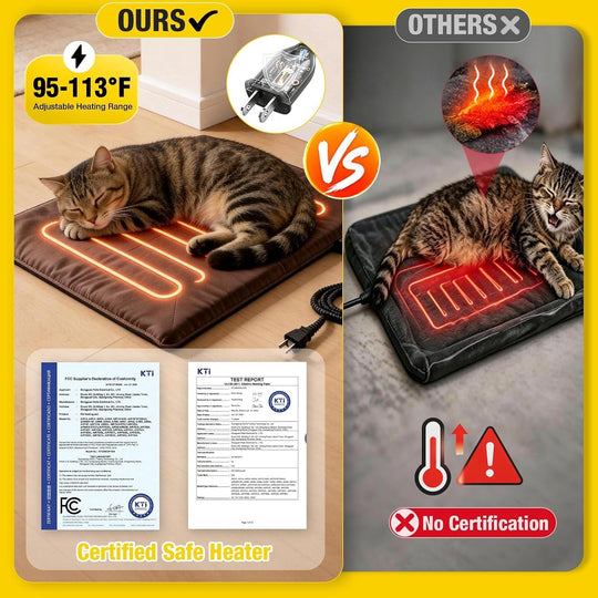 MEDEHOO Heated Outdoor Cat House with Heating Pad &amp; Insulated Liner, Weatherproof Feral Stray Cat Shelter for Winter, Windproof &amp; Waterproof, Fits 1-3 Cats AIR91-IN-MA-WM